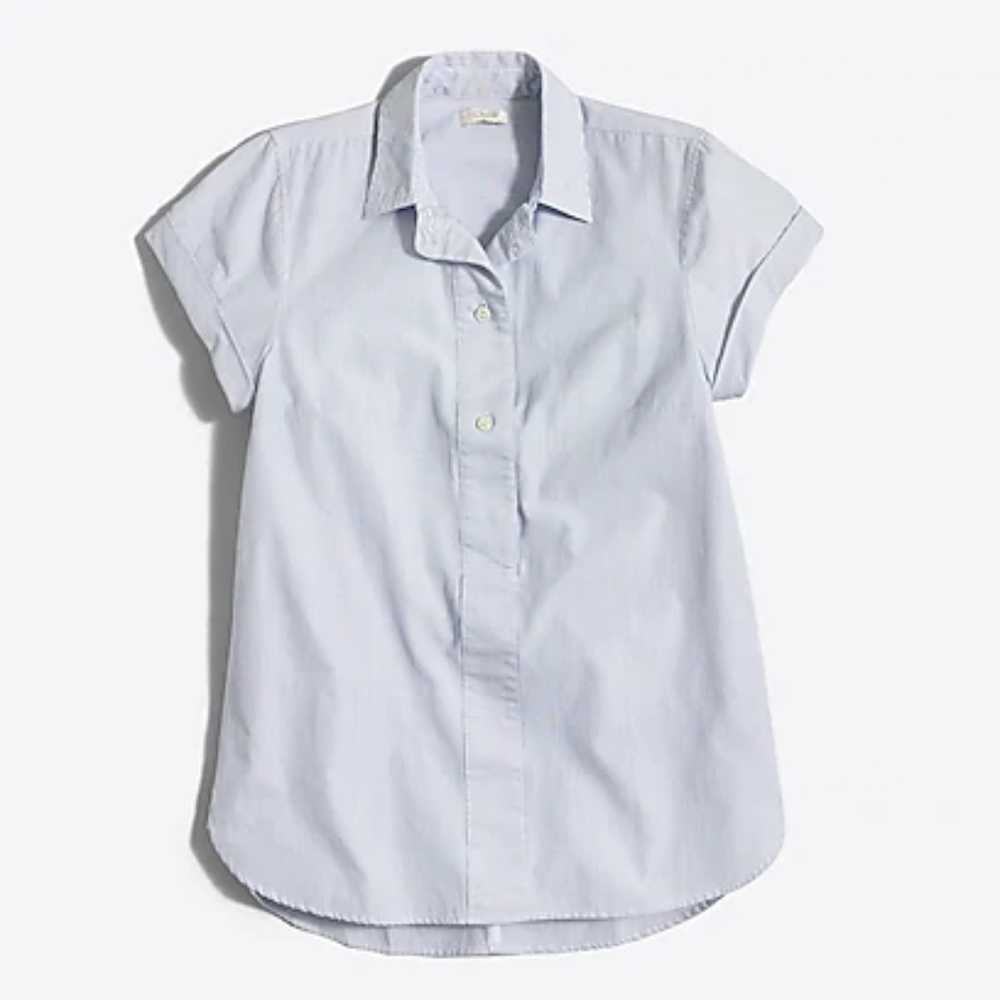 J.Crew Striped Short-Sleeve Popover Shirt